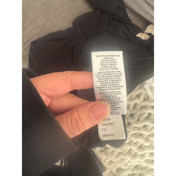 Nation LTD Black Pima Cotton Puff Sleeve Babydoll Dress Women’s Size Small - Picture 4 of 8